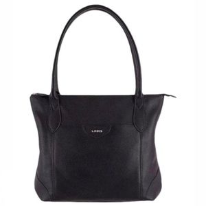 Lodis Siera Black Leather Tote Bag